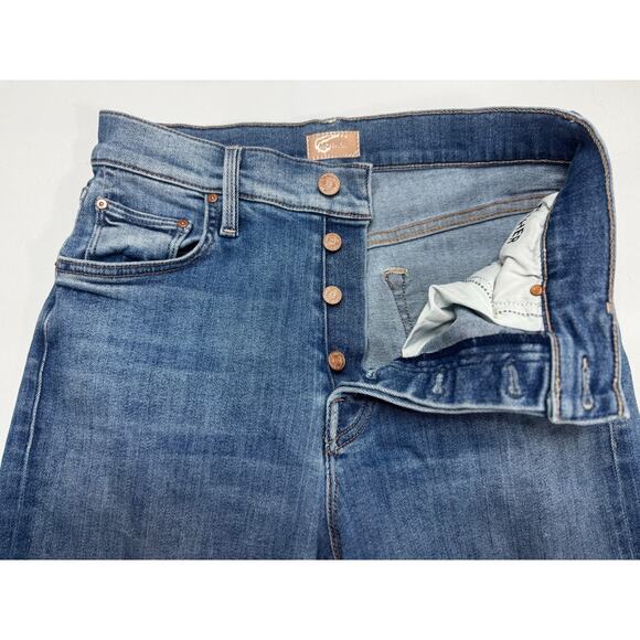 Mother Women's Tomcat Roller Fray Button Fly Denim Jeans - Size 29 (28x26.5) - Picture 2 of 9